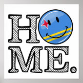 Aruba Flag Smiling House Warmer Poster (Voorkant)