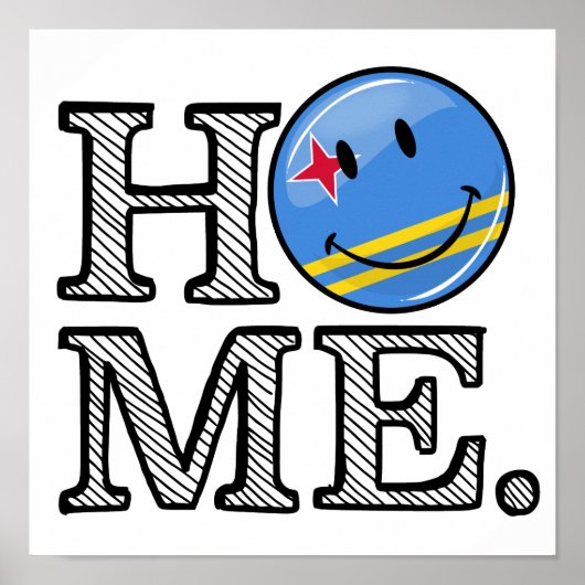 Aruba Flag Smiling House Warmer Poster (Voorkant)