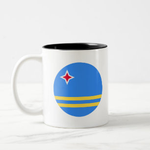 Aruba Flag Tweekleurige Koffiemok
