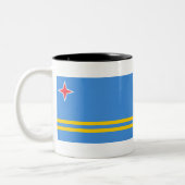 Aruba Flag Tweekleurige Koffiemok (Links)