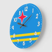 Aruba Flag Wall Clock – Patriotic Caribbean Decor Grote Klok (Hoek)