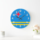 Aruba Flag Wall Clock – Patriotic Caribbean Decor Grote Klok (Huis)