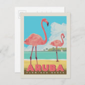 Aruba | Flamingo Beach Briefkaart (Voorkant / Achterkant)