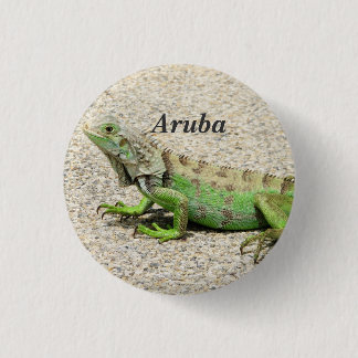 Aruba Green Iguana Ronde Button 3,2 Cm