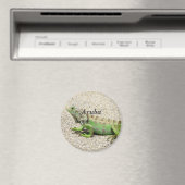 Aruba Groene Iguana Magneet (Insitu (Vaatwasser))