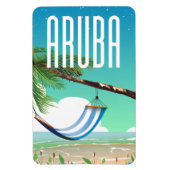 Aruba Hangmat strand reisposter Magneet (Verticaal)