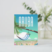 Aruba Hangmatstrand Reisposter Briefkaart (Staand voorkant)