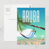 Aruba Hangmatstrand Reisposter Briefkaart (Voorkant / Achterkant)