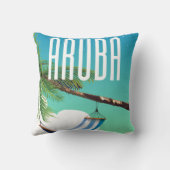 Aruba Hangmatstrand Reisposter Kussen (Achterkant)