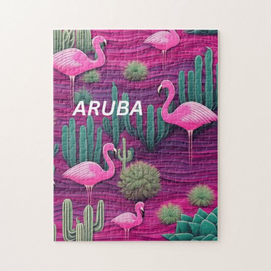 Aruba in roze legpuzzel (Verticaal)