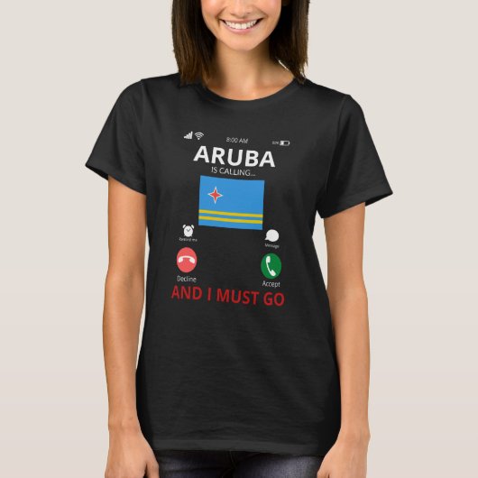 Aruba Is Calling T-shirt (Voorkant)