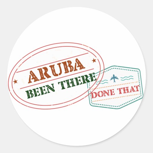Aruba is er klaar voor dat ronde sticker (Voorkant)