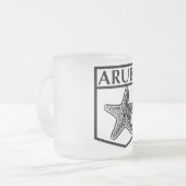 Aruba Island Design - Frosted 10 oz Frosted Glass Matglas Koffiemok (Voorkant links)