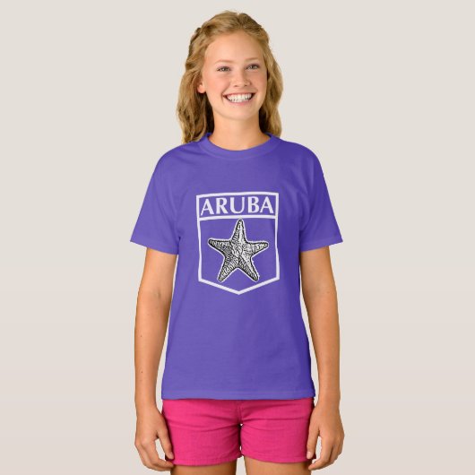 Aruba Island Design - Girls' Basic T-Shirt (Voorkant volledig)