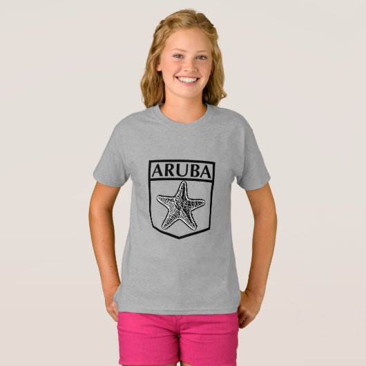 Aruba Island Design - Girls' Basic T-Shirt (Voorkant volledig)
