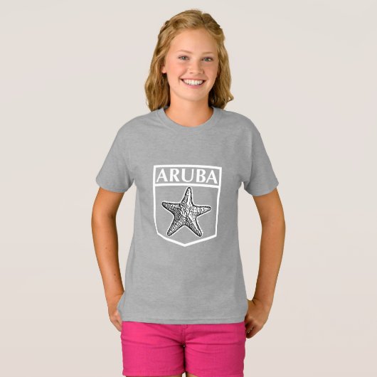 Aruba Island Design - Girls' Basic T-Shirt (Voorkant volledig)