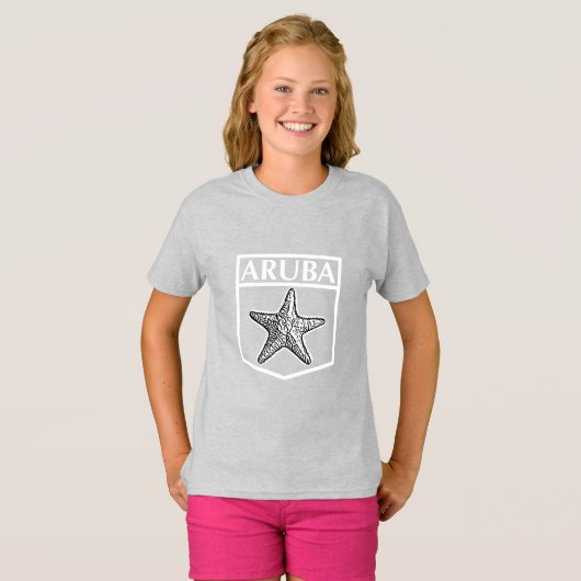 Aruba Island Design - Meisjes Basic T-Shirt (Voorkant volledig)