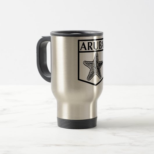 Aruba Island Design - Roestvrij staal 15 oz Travel Reisbeker (Voorkant links)