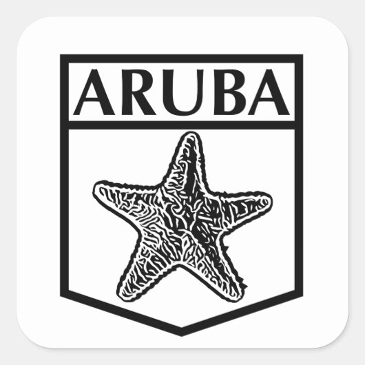 Aruba Island Design - Square Stickers, Glossy, Lar Vierkante Sticker (Voorkant)