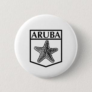 Aruba Island Design - Standard, 2¼ Inch Round Butt Ronde Button 5,7 Cm