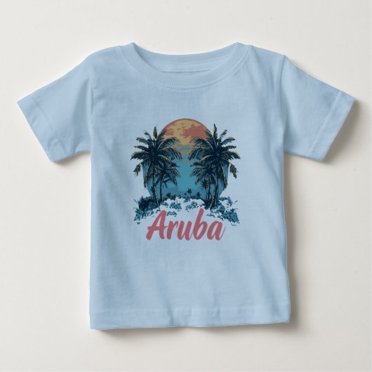 Aruba Island Design (versie 2) - Baby Fine Jersey (Voorkant)