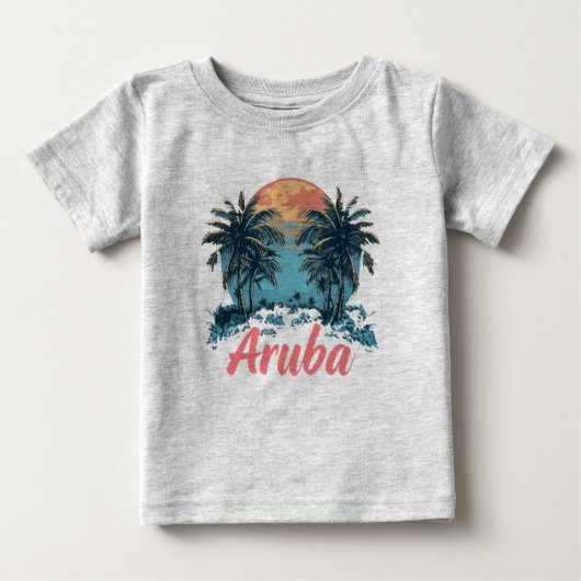 Aruba Island Design (versie 2) - Baby Fine Jersey (Voorkant)