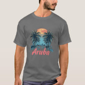 Aruba Island Design (versie 2) - Basic Dark T-Shi T-shirt (Voorkant)