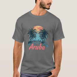 Aruba Island Design (versie 2) - Basic Dark T-Shi T-shirt