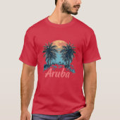 Aruba Island Design (versie 2) - Basic Dark T-Shi T-shirt (Voorkant)