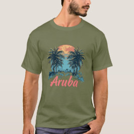 Aruba Island Design (versie 2) - Basic Dark T-Shi T-shirt