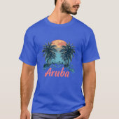 Aruba Island Design (versie 2) - Basic Dark T-Shi T-shirt (Voorkant)