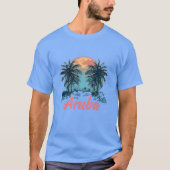 Aruba Island Design (versie 2) - Basic Dark T-Shi T-shirt (Voorkant)