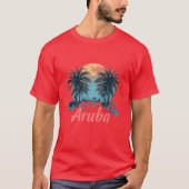 Aruba Island Design (versie 2) - Basic Dark T-Shi T-shirt (Voorkant)