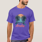 Aruba Island Design (versie 2) - Basic Dark T-Shi T-shirt (Voorkant)