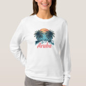 Aruba Island Design (versie 2) - Basic lange mouwe T-shirt (Voorkant)