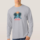 Aruba Island Design (versie 2) - Basic lange mouwe T-shirt (Voorkant)