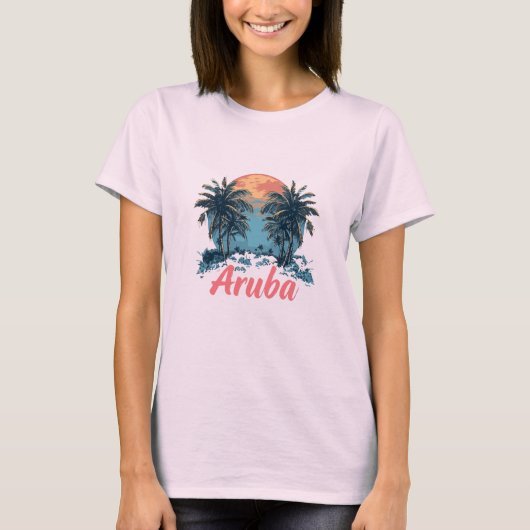 Aruba Island Design (Versie 2) - Dames Basic T- T-shirt (Voorkant)