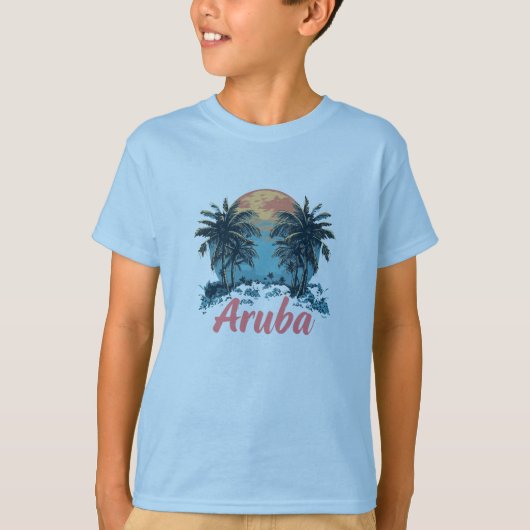 Aruba Island Design (versie 2) - Kinderen Basic T- T-shirt (Voorkant)
