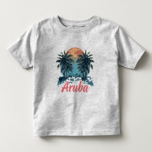 Aruba Island Design (versie 2) - Peuter Fine Jer Kinder Shirts (Voorkant)