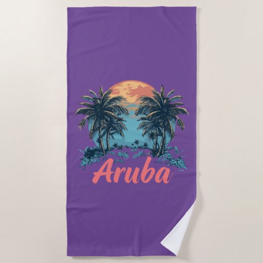 Aruba Island Design (versie 2) - Strandlaken (Voorkant)
