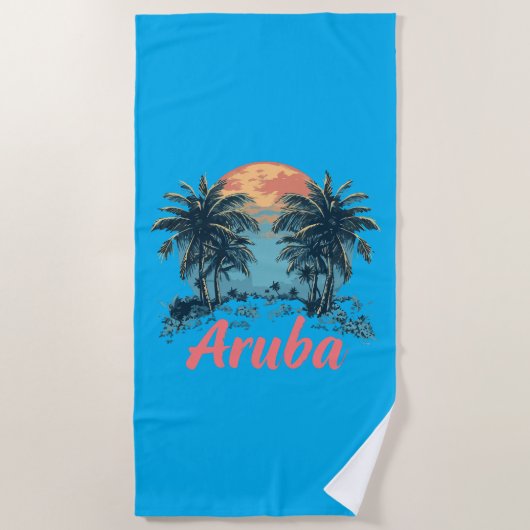 Aruba Island Design (versie 2) - Strandlaken (Voorkant)