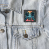 Aruba Island Design (versie 2) - Vierkante Button (In situ)