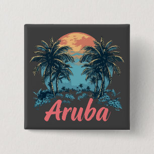 Aruba Island Design (versie 2) - Vierkante Button