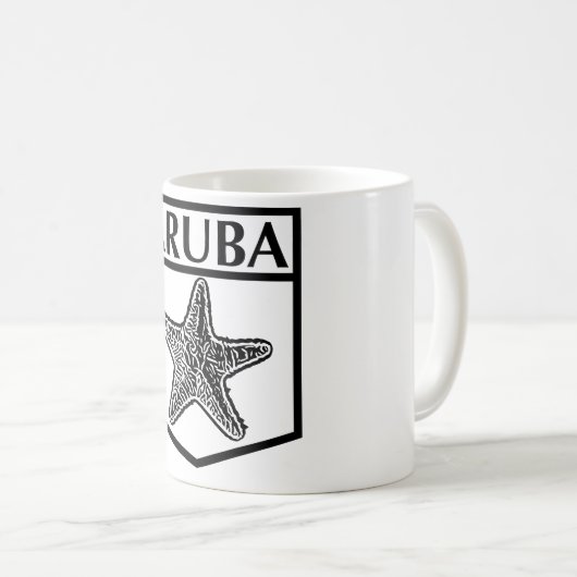 Aruba Island Design - White 11 oz Classic Mok (Voorkant rechts)