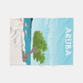 Aruba Island Travel Flamingo | Familie Flamingo Fleece Deken (Voorkant (Horizontaal))