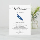 Aruba Kaart Bruiloft Welkomstbrief Routebeschrijvi (Staand voorkant)