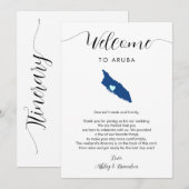 Aruba Kaart Bruiloft Welkomstbrief Routebeschrijvi (Voorkant / Achterkant)