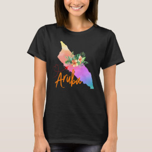 Aruba Kaart Overeenkomst Vakantie Familie Meisjes  T-shirt