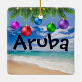 Aruba Kerstornament Keramisch Ornament (Achterkant)