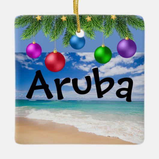 Aruba Kerstornament Keramisch Ornament (Voorkant)